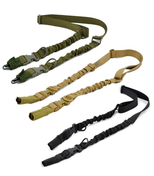 Combate táctico Rusta de 2 puntos Cubla Ligera dura nylon Gun cuerda Airsoft Sports Hunting Ajustable Correa de hombro Bungee para 3300922