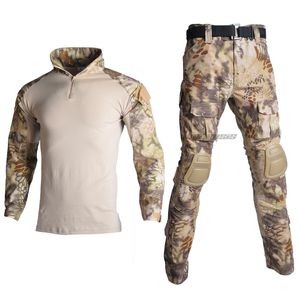 Vêtements de combat tactique Ensemble Airsoft Uniform Elbow Gnee Pads Men de chasse à la chasse
