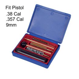 Tactische Deluxe Universal Gun Cleaning Tool Kits met duurzame plastic opbergkaste messing staven Borstel passen cal.38/357/9mm
