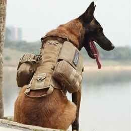 Faire du sac à dos de chien tactique MOLLE K9VEST NO-TULL GANCE CHARFFTRAFT RABFOTRABLE EN TRAPALIT EXTÉRIEUR ARRIVE