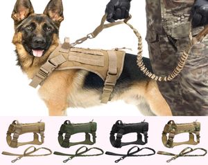 Tactische hondenharnas Vest Militaire K9 Werkhondenkleding Harnas riem ingesteld Molle Dog Vest voor middelgrote grote honden Duitse herder 17590822
