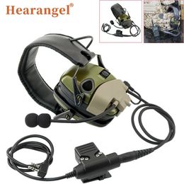 Écouteurs tactiques cache-oreilles de tir électronique avec Kit de Microphone Protection auditive casque de chasse antibruit 231113