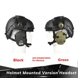 Tactische Oortelefoon Elektronische Schieten Headset Helm Gemonteerde Versie Jacht Pickup en Ruisonderdrukking Gehoorbescherming 231115