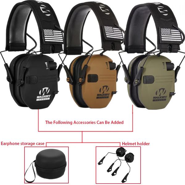 Écouteur tactique NRR23db casque antibruit de prise de vue électronique en plein air casque antibruit amplificateur sonore casque de Protection auditive pliable 231113