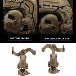 Tactische Koptelefoon Headset Beugel Kit Multi-hoek Rotatie Helm Rail Adapter Fit OPS Core ARC en Team Wendy M-LOK Rail Hoofdtelefoon Mount 230608