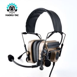Tactische oortelefoon Tactische COMTAC IV-headset Anti-geluid Pick-up geluid Hoofdtelefoon Buiten gevechtscommunicatie Oortelefoon Vacuümkatheter Oordopjes 230906