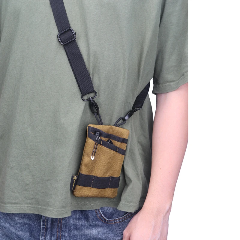 Tactical EDC Pouch Wallet Bag Portable Key Coin Purse Mini Waist Fanny Pack Shoulder Strap Earphone Storage Purse Hunting Pocket