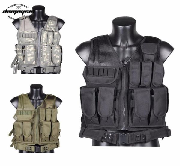 Gilet de Combat d'entraînement d'équipement tactique, armure de chasse de Paintball de l'armée, gilets Molle avec étui pour pistolet 9919672