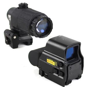 Tactique EXPS3-4 HWS avec loupe G33 HHS et lunette holographique 558 T-dot Red Green Dot Combo Lunette de visée Switch to Side STS Support QD détachable rapide pour fusil de chasse