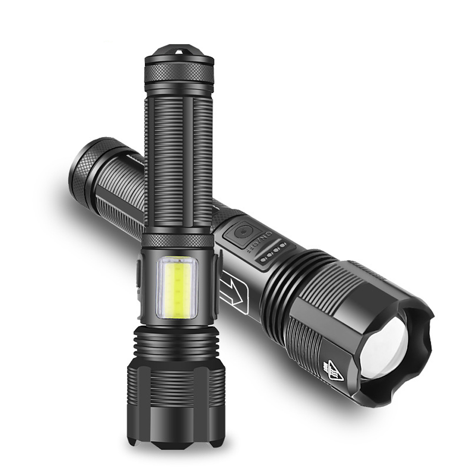 Tactical COB Taschenlampe XHP50 LED-Fackel Light XHP70.2 4-Core-USB-wiederaufladbare 5 Modi wasserdichte Taschenlampen Zoomable Campinghand-Taschen