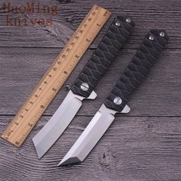 Couteau pliant tactique D2 Système de roulement de poignée en acier lame Flip Camping Survival Pocket Knives Outdoor Hunting EDC Tools Gift Kit213M