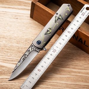 Couteau pliant tactique d'extérieur, lames à ouverture rapide, Camping, chasse, couteau de survie de poche, utilitaire EDC Cutter