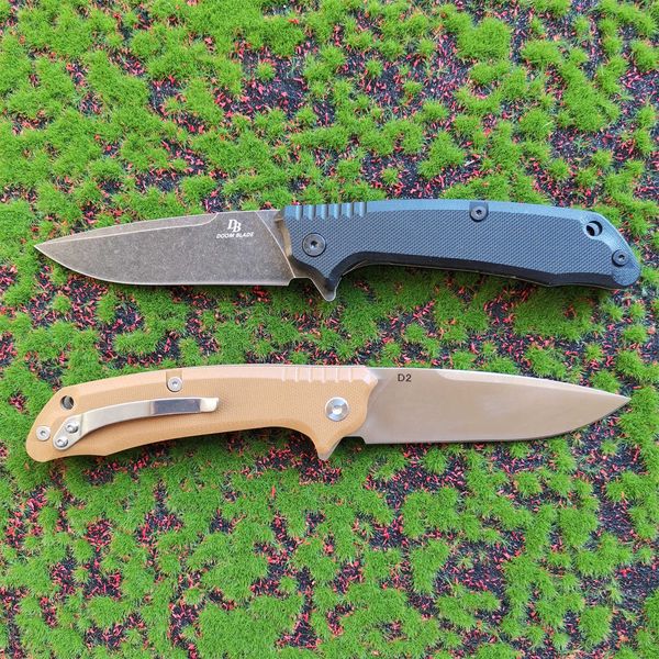 Couteau de poche pliant tactique Flipper D2 lame manche en acier KVT roulement à billes couteaux de survie de camping en plein air outil EDC