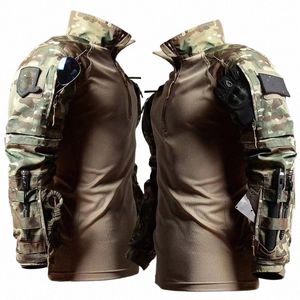 Camisas tácticas de rana Hombres Airsoft Lg Ropa de manga Militar Paintball SWAT Asalto Fuerzas especiales Uniforme de policía Camisas del ejército M5J6 #