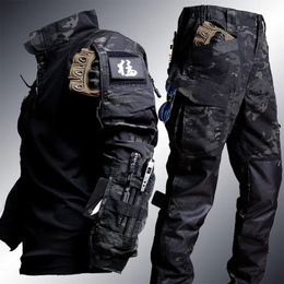 Traje táctico de rana para hombre, ropa Airsoft, Paintball militar, conjuntos de 2 piezas, camisas de asalto SWAT, pantalones de uniforme de fuerzas especiales 240111