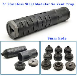 Tactical Steel Modular Solvent Trap 9mm 6inch RVS 1/2-28 en 5/8-24 SolventTrap met SS Cups