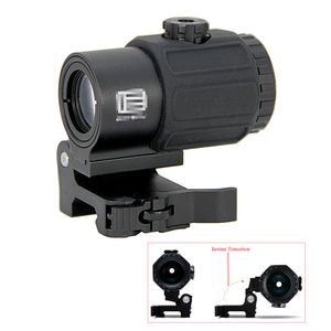 Lunette de visée tactique G43 avec loupe 3x avec interrupteur sur le côté STS, support détachable rapide pour fusil de chasse Airsoft Weaver 20 mm et rail 1913