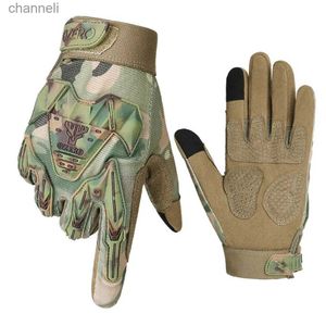 Gants tactiques de Camouflage pour écran tactile, tous les doigts, Anti-collision, antidérapants, entraînement en plein air, escalade, cyclisme, YQ240328