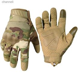 Gants tactiques Cyclisme Sport Gant Équipement Airsoft Pêche Tir À L'arc Camping Tir Travail Moto Shell Doigt Complet YQ240328