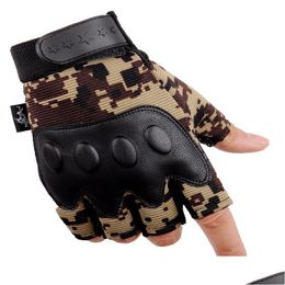 Gants tactiques Hard Knuckle Moto Demi Doigt Équitation Cyclisme En Plein Air Alpinisme Drop Livraison Automobiles Motos Motocy Dhpyh