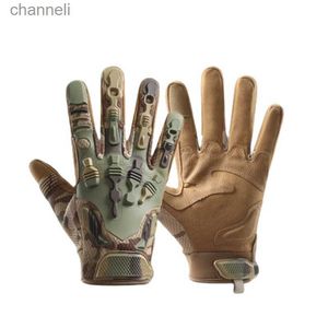 Gants tactiques moto équitation hommes antidérapants doigt complet résistant aux coupures Combat auto-défense alpinisme course sportive YQ240328