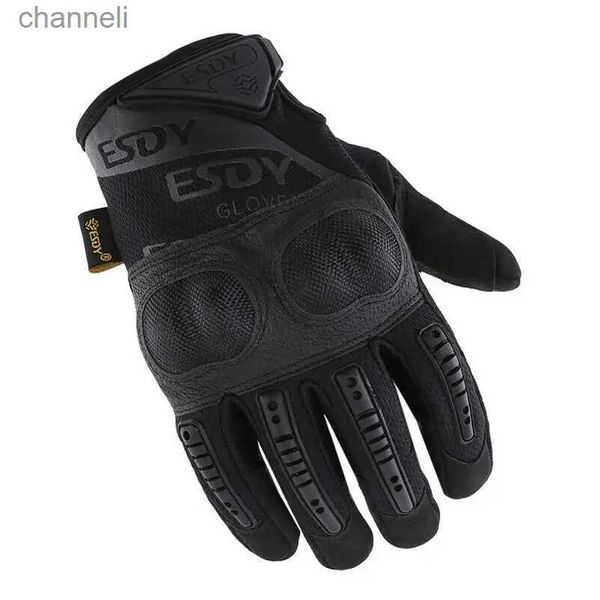 Gants tactiques pour hommes, nouvelle coque de Protection en cuir, vêtements complets pour les doigts, YQ240328