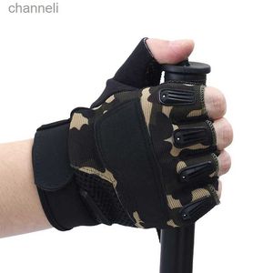 Tactische Handschoenen Outdoor Mannen Politie Apparatuur Aangepaste Halve Vinger Vingerloos YQ240328