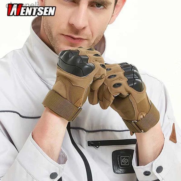 Guantes tácticos al aire libre para hombre dedo completo entrenamiento protector antideslizante aficionados a montar Real CS combate lucha deportes guante YQ240328