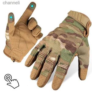 Tactische handschoenen Outdoor special forces camouflage ademende tactische handschoenen beschermende lichtgewicht motorfiets touchscreen volledige vinger YQ240328