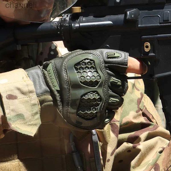 Gants tactiques gants de combat tactique demi-doigt Paintball Airsoft Shot Combat anti-dérapant hommes vélo équipement de protection des doigts complets YQ240328