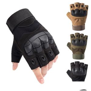 Gants tactiques Tive Gear Review Sport Hunting Shooting Bicycle Combat Fingerless Paintball Hard Carbon Knuckle Half Finger Cycling Dr Dh7iy