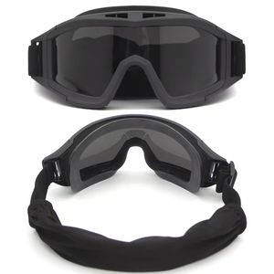 Tactische bril schieten zonnebril 3 lens tactische accessoires airsoft paintball motorfiets winddichte wargame glazen