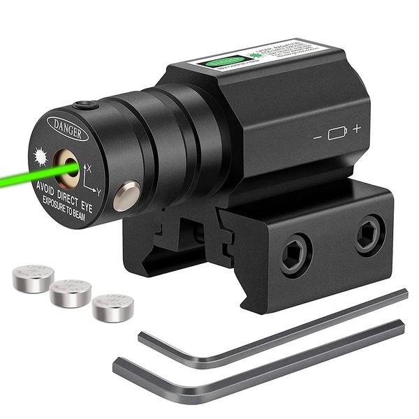 Viseurs laser tactiques à point rouge vert avec support de rail Picatinny pour fusil lunette de visée chasse accessoires de tir-vert