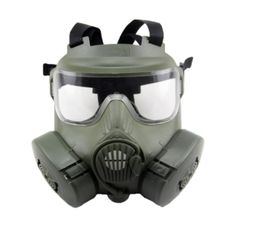 Mascaras tácticas de la cabeza de resina Ventilador de niebla de cara completa para CS Wargame Paintball Fummy Gas Mask con ventilador para protección de cosplay1077469