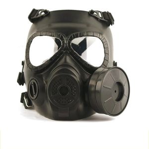 Tactische hoofdmaskers hars full face mist fan voor cs wargame airsoft paintball dummy gas masker met fan voor cosplaybescherming216v