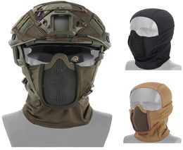 Tactisch hoofddekselmasker AirSoft Half Gezicht Mesh Masker Cycling Hunting Paintball Protective Mask Shadow Fighter Headdear1237737