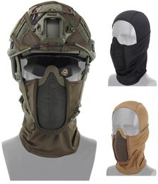 Tactisch hoofddekselmasker AirSoft Half Gezicht Mesh Masker Cycling Hunting Paintball Protective Mask Shadow Fighter Headdear1049123