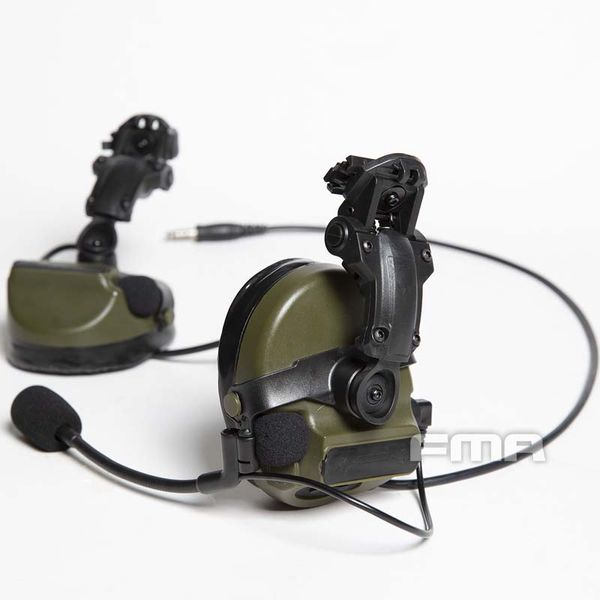 Auriculares tácticos COMTAC II III Casco ARC Adaptador de soporte de riel COMTAC3 micrófono