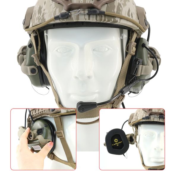 Adaptateur de rail à arc de kit de montage de casque de casque tactique pour Earmor M31-mark3 / m32-mark3 / m31x / m32x casque militaire de casque