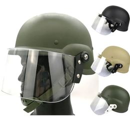 Tactische Helmen Antiriot-helm Militaire ventilatorbescherming Zelfverdediging Volwassen Transparant beschermend gelaatsscherm Winddicht Veiligheid 231113