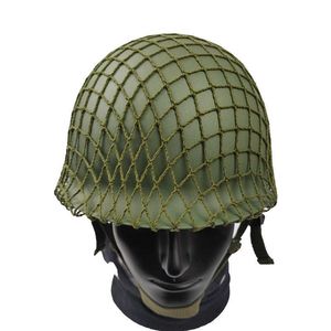 Casques tactiques Double couche anti-émeute casque en acier de la seconde guerre mondiale US militaire Original tactique maille couverture ventilateurs CS équipement de terrain Film tête casque de protection HKD230628