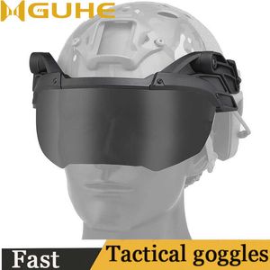 Casques tactiques FAST casque tactique lunettes rabattables/masque de protection/chasse en plein air casque externe lunettes de protection/protection oculaire coupe-ventHKD230628