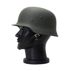 Cascos tácticos Casco alemán M35 de alta calidad Acero Negro Verde Gris Airsoft Fuerza especial militar Equipo de seguridad 231117