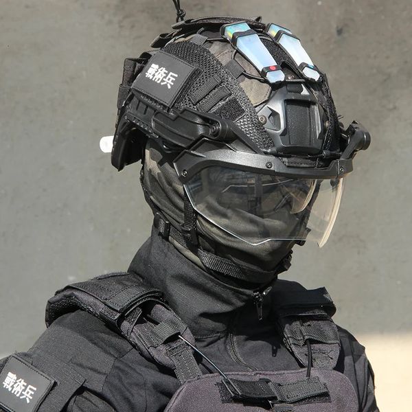 Casques tactiques de soldat, ensemble de lunettes de casque rapide, matériel d'ingénierie, protection contre les émeutes, cadeau d'anniversaire 231113