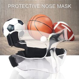 Cascos tácticos Nariz deportiva Casco Máscara de baloncesto transparente Protector facial Correa elástica ajustable Equipo anticolisión 230713