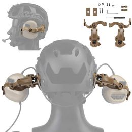 Cascos tácticos Soporte de auriculares tácticos Tiro Adaptador de riel de casco de rotación militar para OPS Fast Wendy M-LOK Montaje de auriculares de riel 360HKD230628