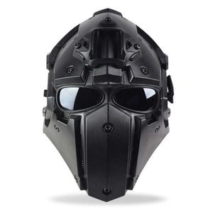 Cascos tácticos Casco táctico para montar al aire libre Máscara casco todo en uno Casco táctico CS casco integral portátil multifuncional a prueba de balasHKD230628