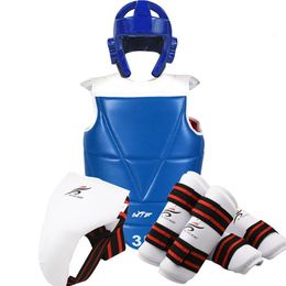 Cascos tácticos Taekwondo Casco Jockstrap Body Protector Set Karate WTF Gear Pecho Brazo pierna Shin Guard Hombres Mujeres Niños Niños Equipo de tren 230726