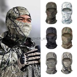 Tactische Kap Camouflage Bivakmuts Volledige Gezicht Sjaal Outdoor Ski Fietsen Volledige Gezicht Cover Winter Nek Hoofd Warmer Tactische Sjaal Cap helm LinerL2402