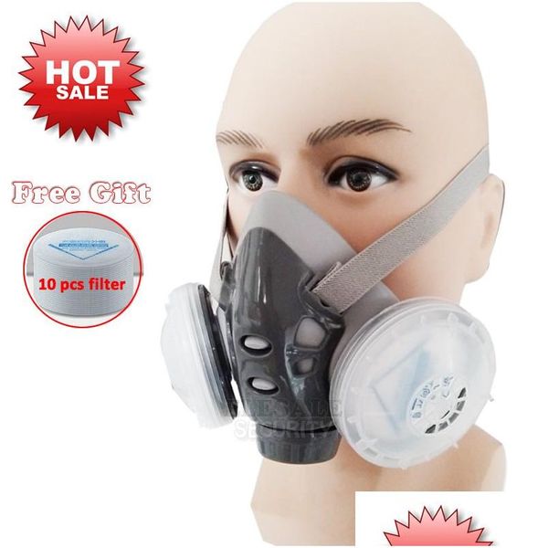 Capes de cycle tactique 2023 Respirateur de poussière de haute qualité avec une demi-face filtre à double filtre pour le constructeur de charpentier